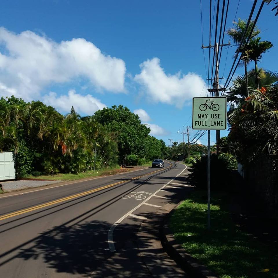 When the road becomes narrow, in Maui you could find a signal like this